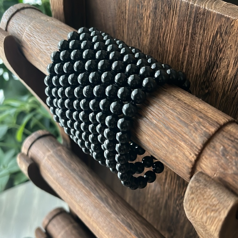 Black Tourmaline Bracelet (One) 8mm - Picture 4 of 5